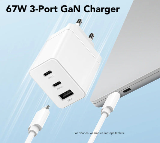 Carica Batteria Usb C 67W Max 2Pusb C 67W Max 1 Usb A 18W - Visualizzazione dettagliata
