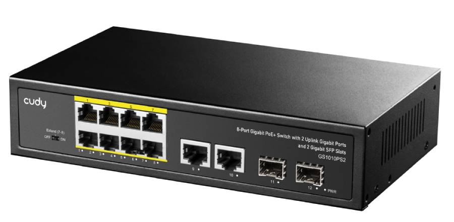 Switch 8P Gigabit Poe 2P Uplink 2P Gigabit Sfp 120W - Visualizzazione dettagliata