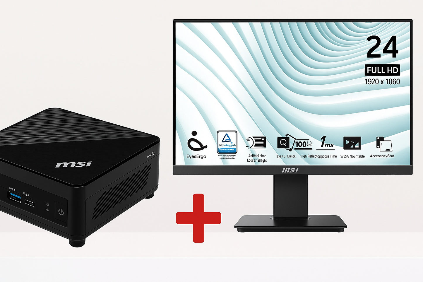 Pc Msi Cubi 5 Cel 4 128G W11P 2412 5205U H Dp 4K 2 5 Mon Pro Mp2412 - Visualizzazione dettagliata