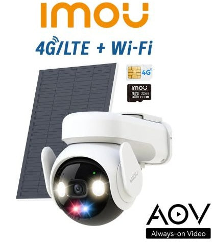 Camera 4G 5Mp 3K Wifi Ptz Pir Aov Batt Incl Sim4G Pannello Sol Usbc - Visualizzazione dettagliata