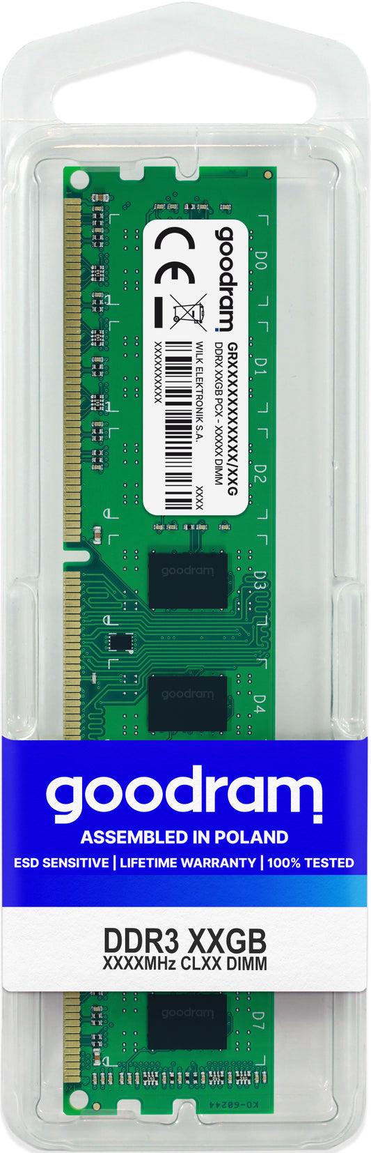 Ddr3 8Gb 1600 Mhz Goodram Cl11 Pc3 12800 Dimm - Visualizzazione dettagliata