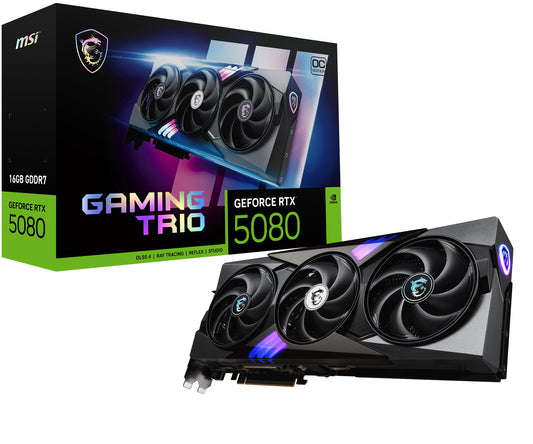 Vga Msi Rtx 5080 Gaming Trio Oc 16Gb Gddr7 256Bit 1H 3Dp - Visualizzazione dettagliata