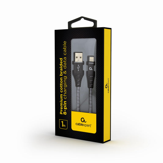 Cavo Per Apple Ricarica E Dati Usb A 2Conn 8Pin 480Mbps Cotone 1Mt - Visualizzazione dettagliata