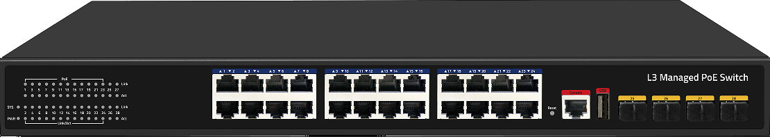 Switch 24P Gigabit Poe 4 10G Sfp Slots 400W - Visualizzazione dettagliata