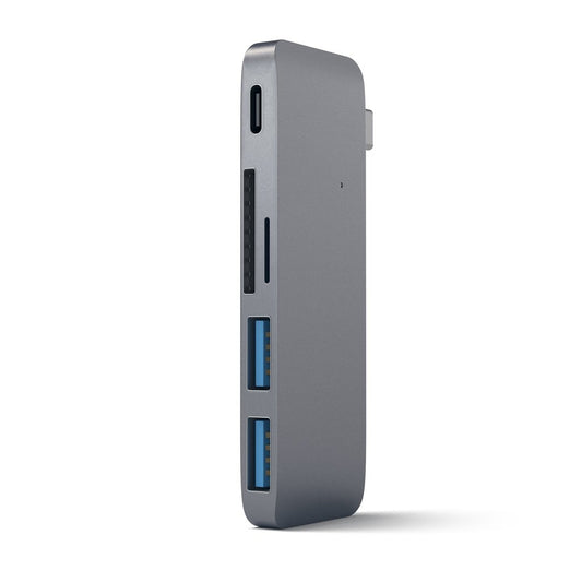Hub Dock Type C Multiport Spacegrey 2Usb Sd Microsd Usbc Mb12 13 Satech - Visualizzazione dettagliata
