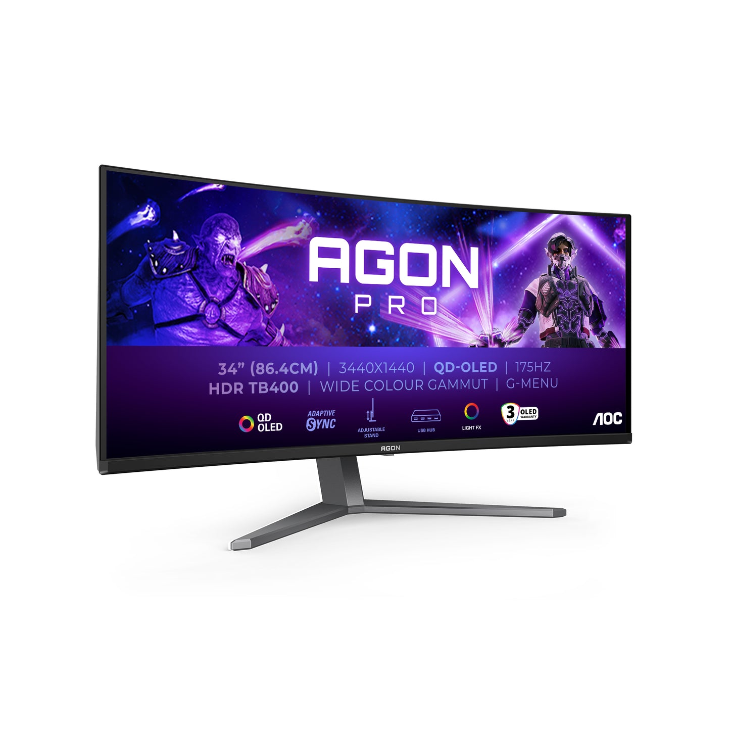 Mon 34Oled Wqhd 175Hz Curvo 21 9 0 03Ms Ag346Ucd Gaming Hdmi Dp Mm - Visualizzazione dettagliata