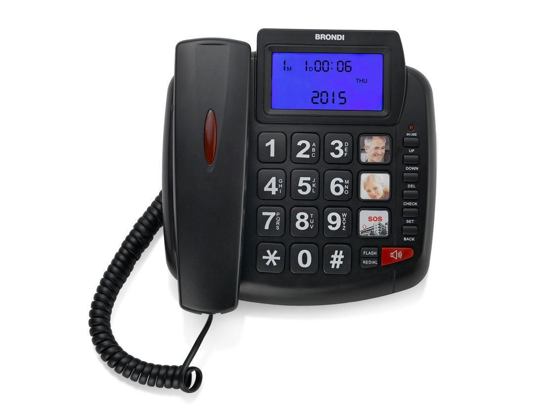 Telefono Fisso Bravo 90 Lcd Nero Audio Boost Vivavoce Lista Chiamate - Visualizzazione dettagliata