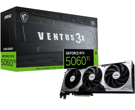 Vga Msi Rtx 5060Ti Ventus 3X Oc 16Gb Gddr7 256Bit 1H 3Dp - Visualizzazione dettagliata