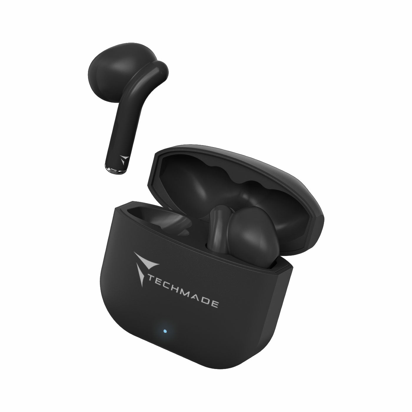 Auricolari Bt Techmade Con Box Di R Icarica Nero - Visualizzazione dettagliata