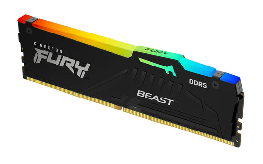 Ddr5 16Gb 5600 Mhz Fury Beast Black Rgb Cl40 Kingston - Visualizzazione dettagliata