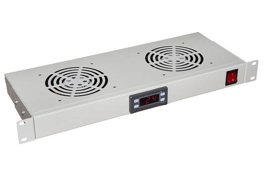 Armadio Rack Kit 2 Ventole Con Display Armadi Rack Grigio - Visualizzazione dettagliata