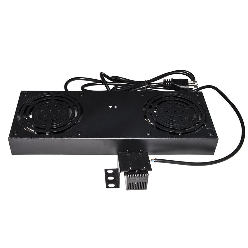 Armadio Rack Kit 2 Ventole Con Term Ostato Per Armadi Rack A Muro Nero - Visualizzazione dettagliata