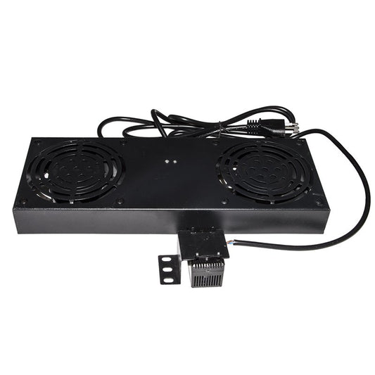 Armadio Rack Kit 2 Ventole Con Term Ostato Per Armadi Rack A Muro Nero - Visualizzazione dettagliata