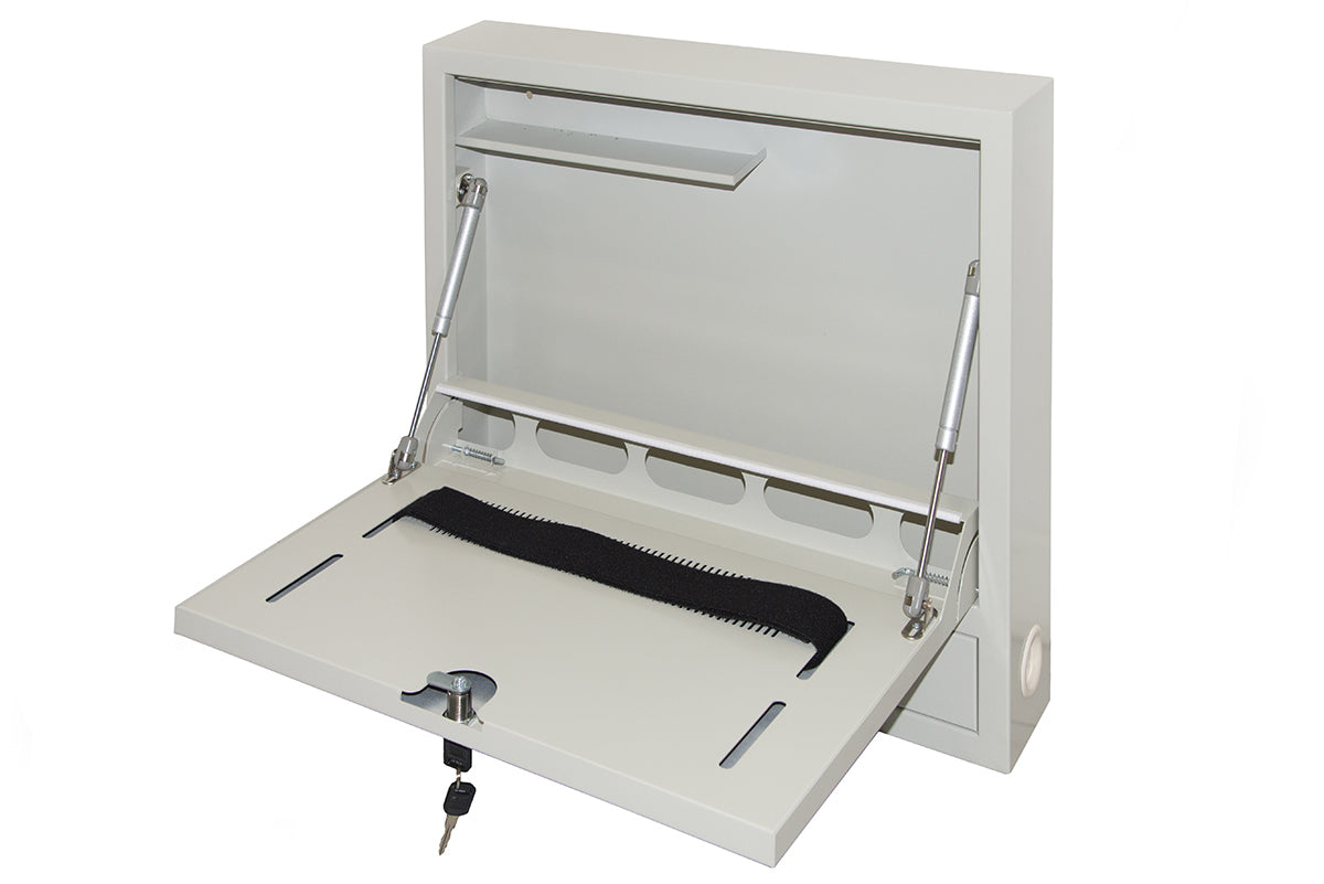 Armadio A Muro Per Notebook Con Chiusura Chiave Grigio Con Pistoni - Visualizzazione dettagliata