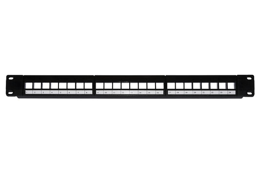 Patch Panel 24 Porte 19 Vuoto Colore Nero - Visualizzazione dettagliata