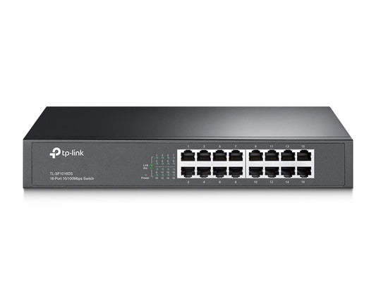 Switch 16P 10 100Mbps Tp Link Rack Mountable 131U Steel Case - Visualizzazione dettagliata
