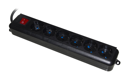 Presa Multipla Link 6 Schuko Con Interruttore Cavo 1 5Mt Nera - Visualizzazione dettagliata