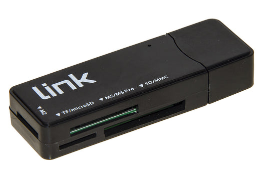 Card Reader Esterno Usb 3 0 Bk Link Microdsd Sd Mmc Ms Mspro Msdual - Visualizzazione dettagliata