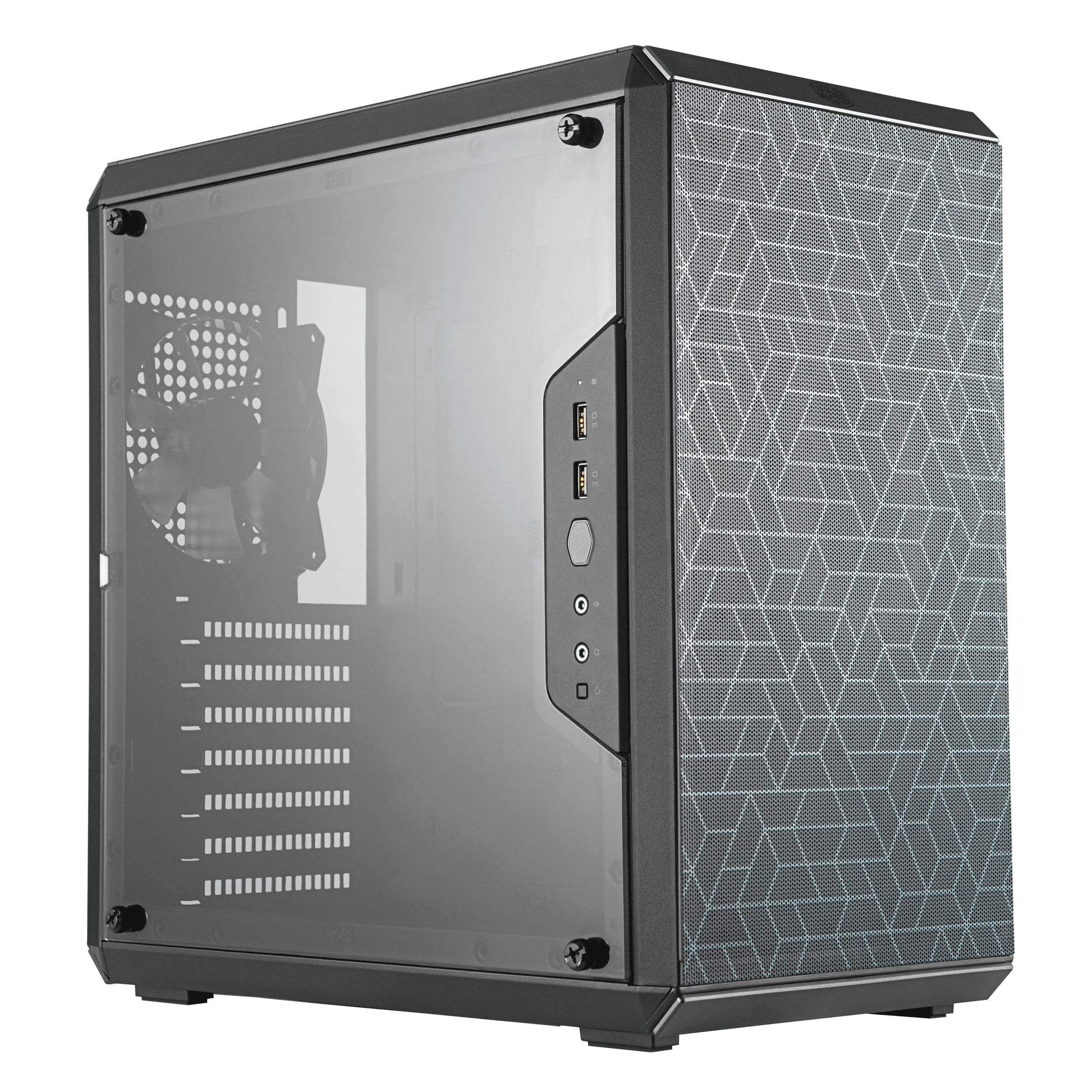 Case Mid Tower No Psu Masterbox Q500L 2Usb3 Black Window Panel - Visualizzazione dettagliata