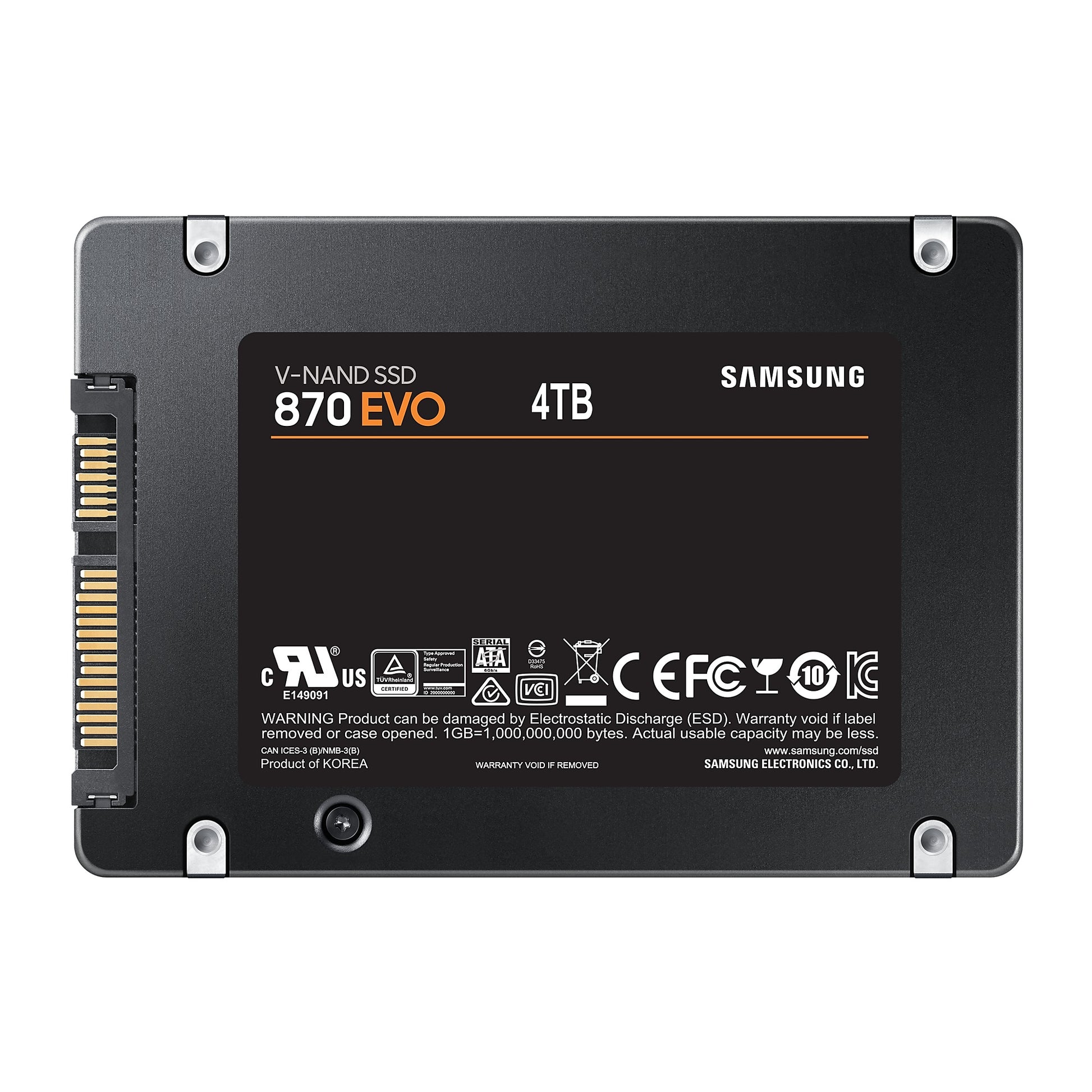 Ssd 2 5 4Tb Sata3 Evo 870 Samsung R W 560 530 Mb S 3D Nand - Visualizzazione dettagliata