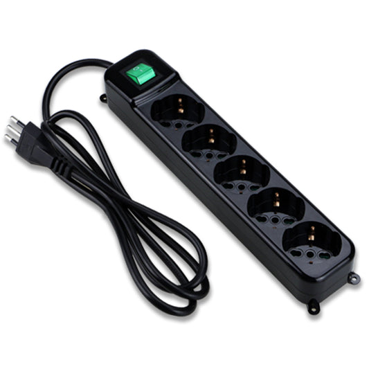 Presa Multipla Tecnoware 5 Schuko Interruttore Nera - Visualizzazione dettagliata