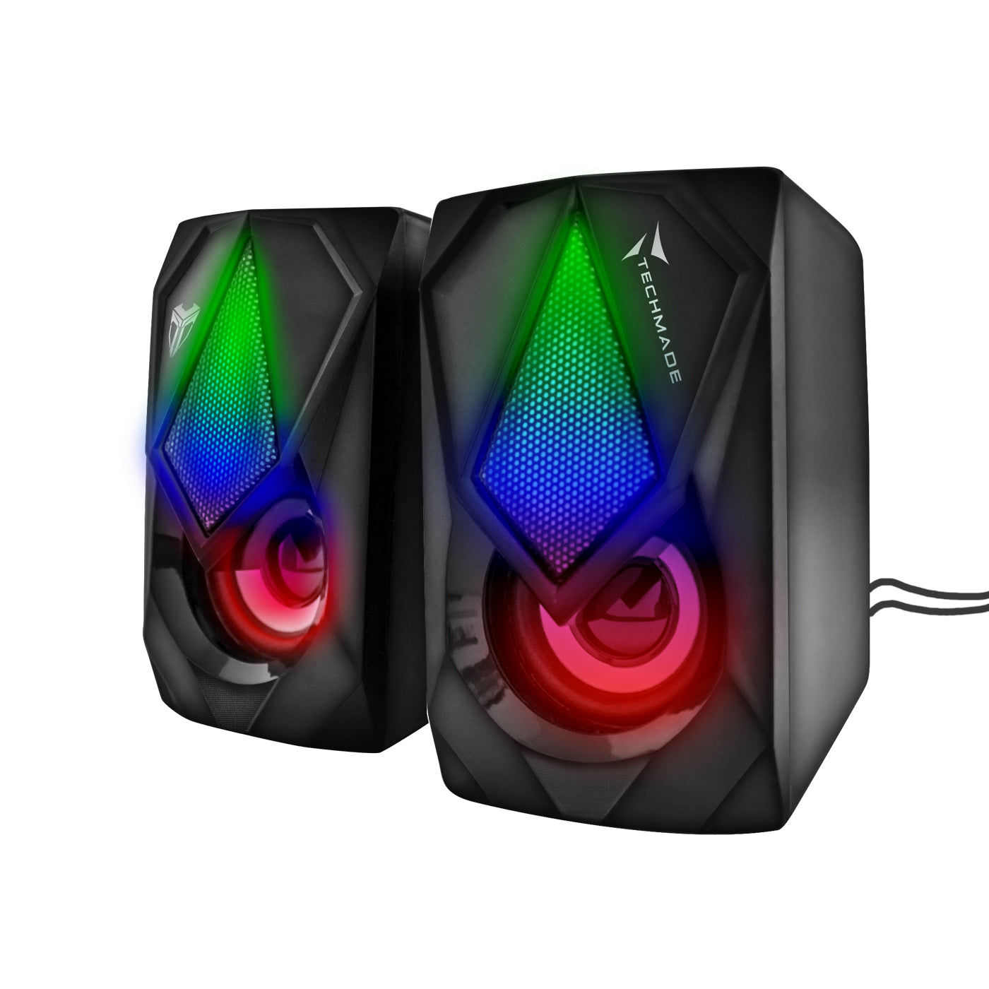 Speaker Techmade Gaming 30Dbi 160Hz 20Khz Usb Dc 5V Con Led - Visualizzazione dettagliata
