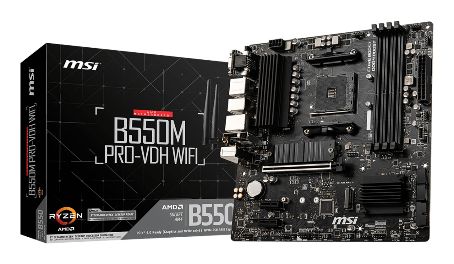 Mb Msi B550M Pro Vdh Wifi Am4 Ryz50 004D4 4S3 2M 2 U3 2 Gbl V H Dp Raid - Visualizzazione dettagliata