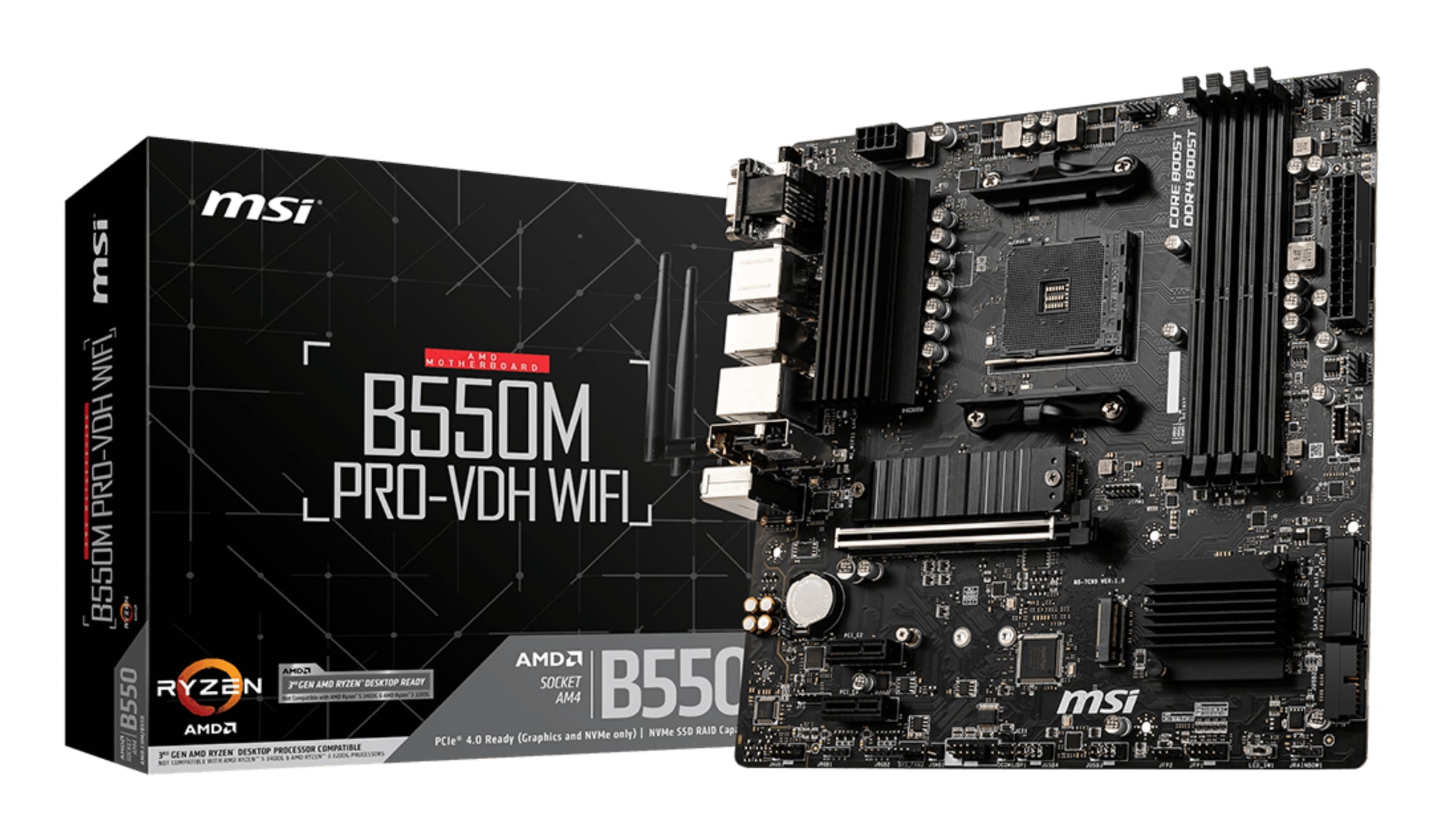 Mb Msi B550M Pro Vdh Wifi Am4 Ryz50 004D4 4S3 2M 2 U3 2 Gbl V H Dp Raid - Visualizzazione dettagliata