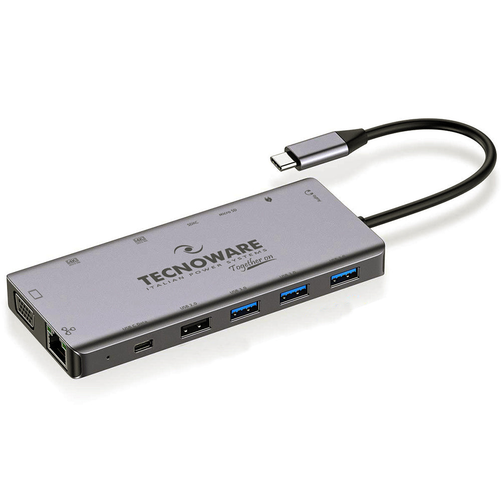 Docking Station 13In1 Type C Tecnoware - Visualizzazione dettagliata