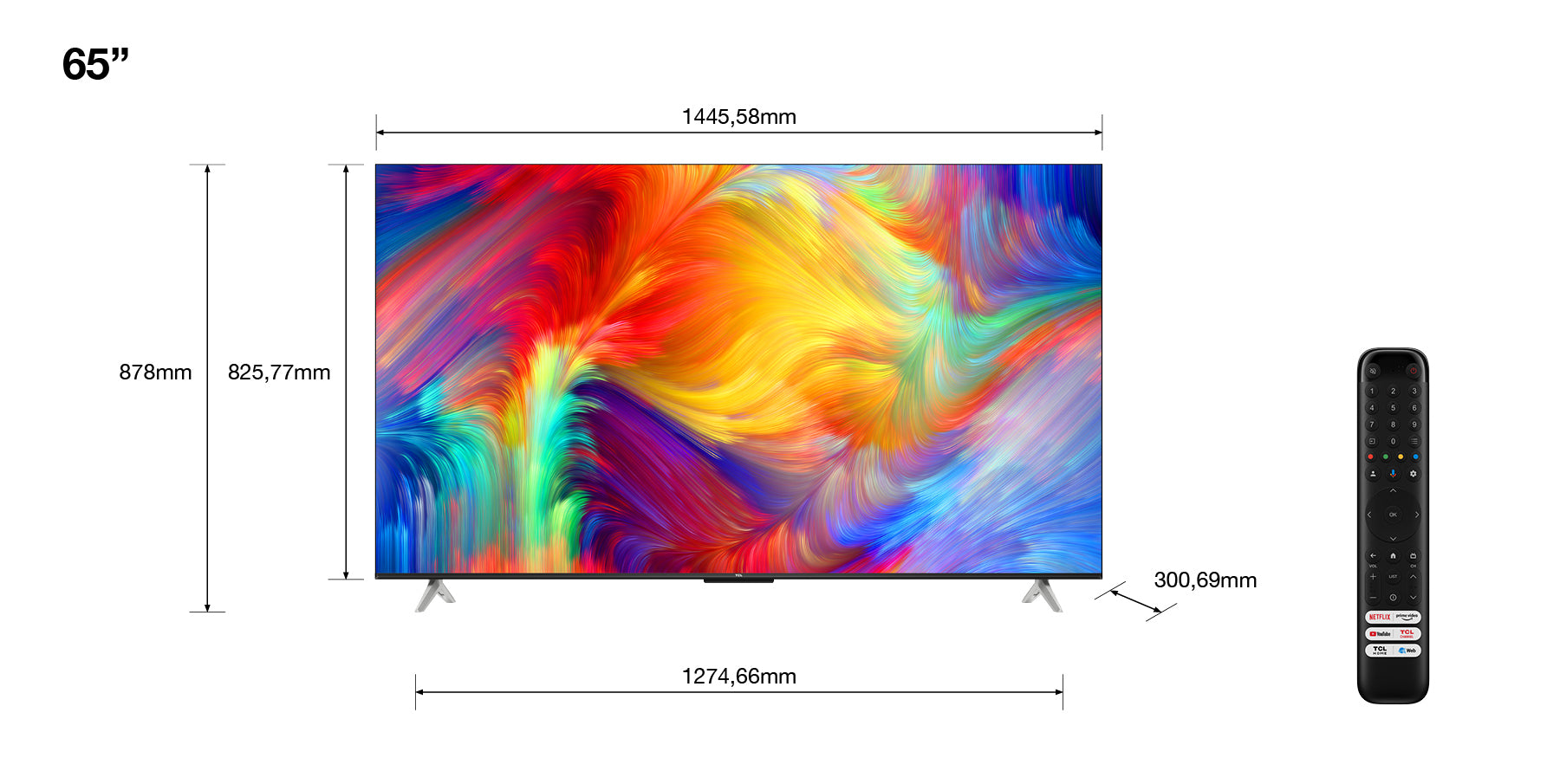 Tv 65 Tcl 4K Uhd Google Tv Dvbt2 Dvbts2 Smart - Visualizzazione dettagliata