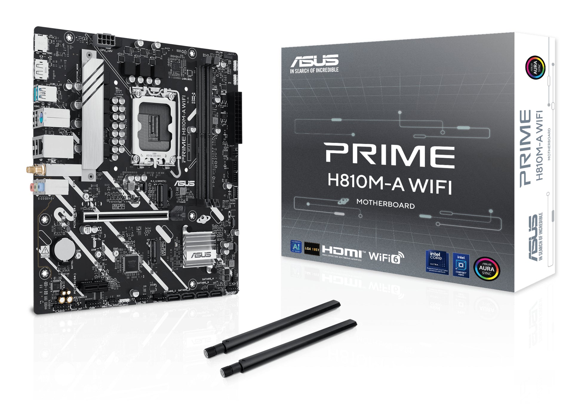 Mb Asus Prime H810M A Wifi 1851 2D5 2M 2 4S3 1Hd 1Dp Matx - Visualizzazione dettagliata