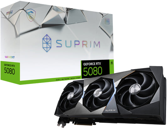 Vga Msi Rtx 5080 Suprim Soc 16Gb Gddr7 256Bit 1H 3Dp - Visualizzazione dettagliata