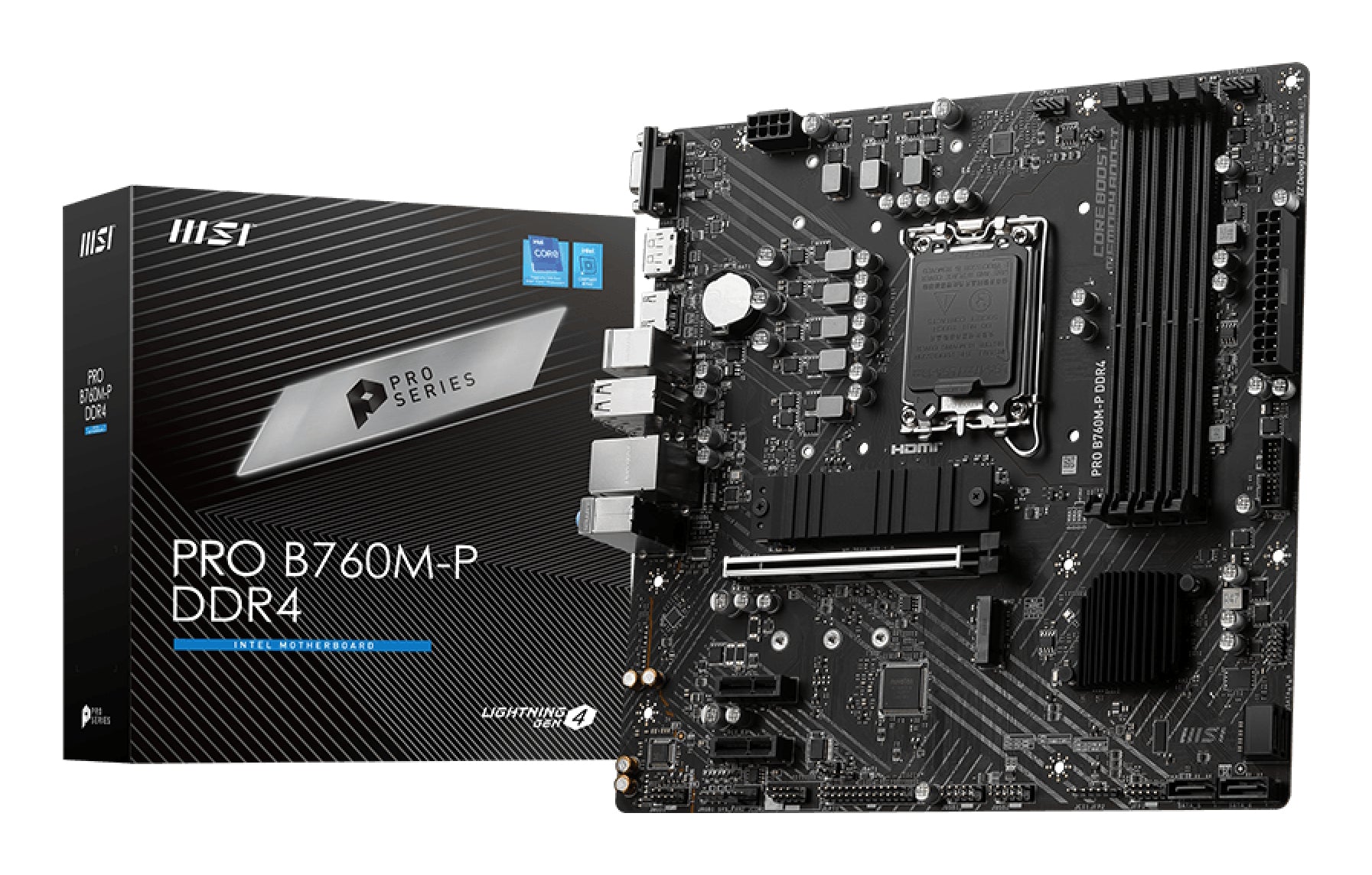 Mb Msi Pro B760M P Ddr4 S1700 4D4 2M 2 4S3 U3 2 Gbl H D V Matx - Visualizzazione dettagliata