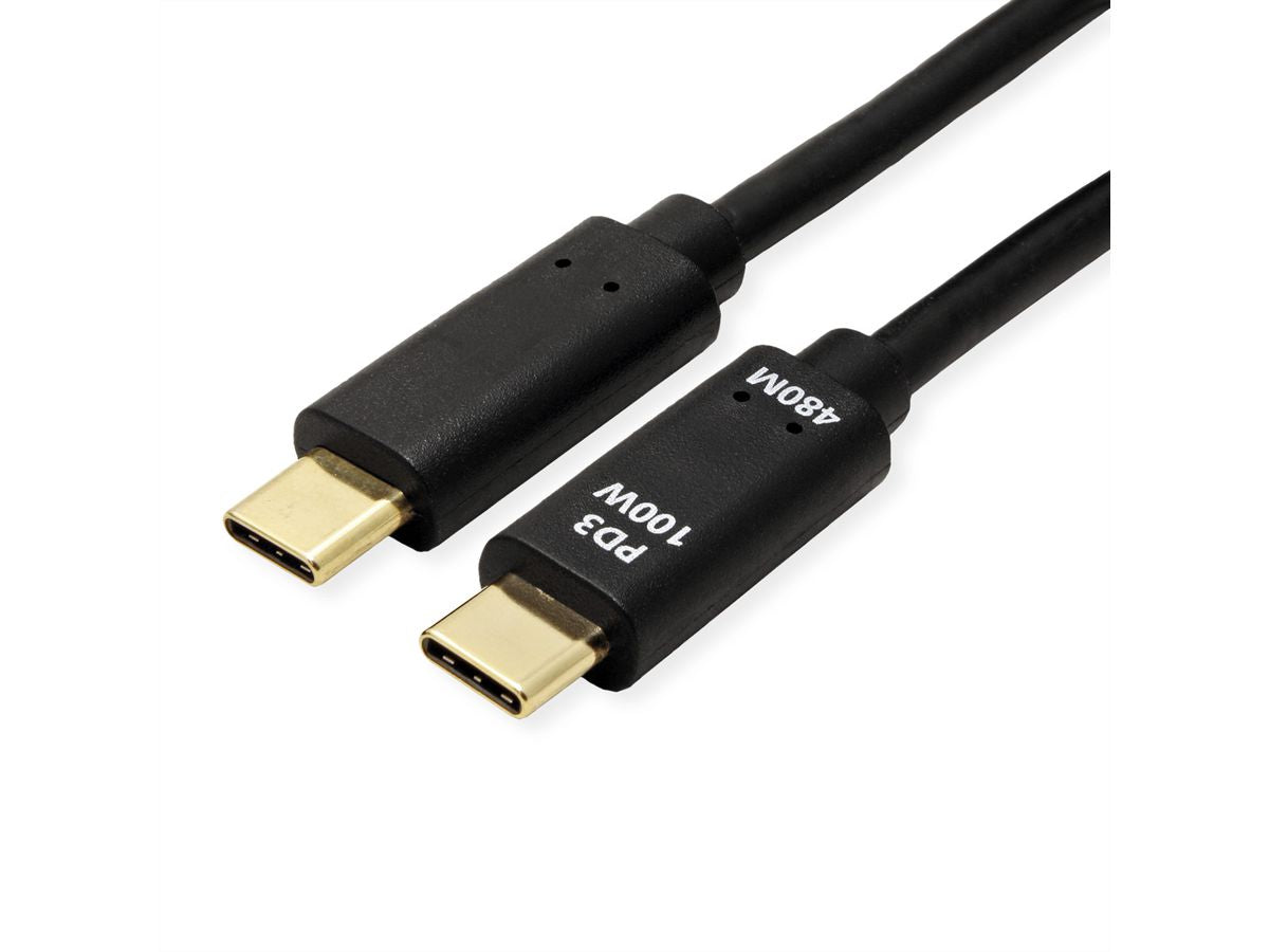 Cavo Usb 2 0 C C 3Mt M M Bk 100W Contatti Dorati Pd 20V 5A - Visualizzazione dettagliata