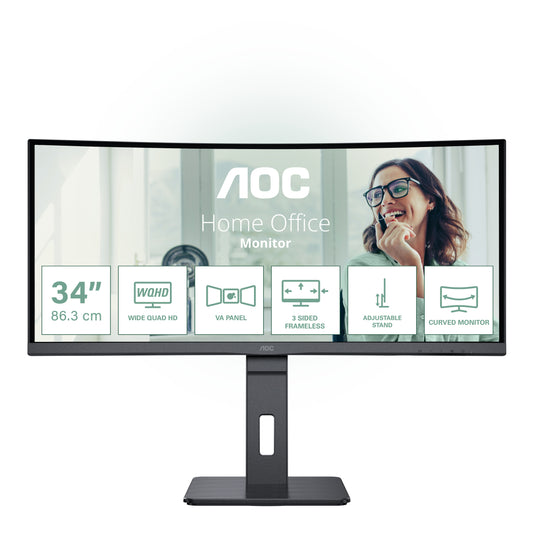 Mon 34 Va 3440X1440 Hdmi Dp Usbc Aoc Cu34P3Cv Reg Altezza 21 9 - Visualizzazione dettagliata
