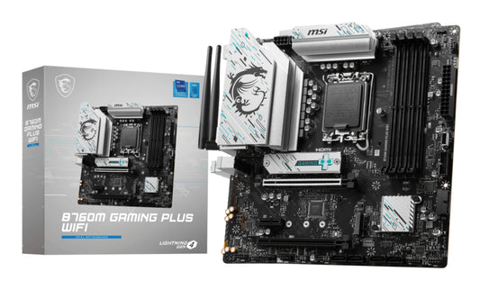 Mb Msi B760M Gaming Plus Wifi 1700 4D5 2M 2 4S3 U3 2 Gbl H D Matx Ddr5 - Visualizzazione dettagliata
