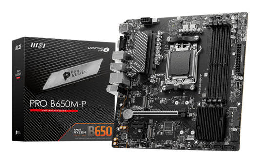 Mb Msi Pro B650M P Am5 4D5 4S3 2M 2 3Pcie Hd Dp D Sub Matx - Visualizzazione dettagliata