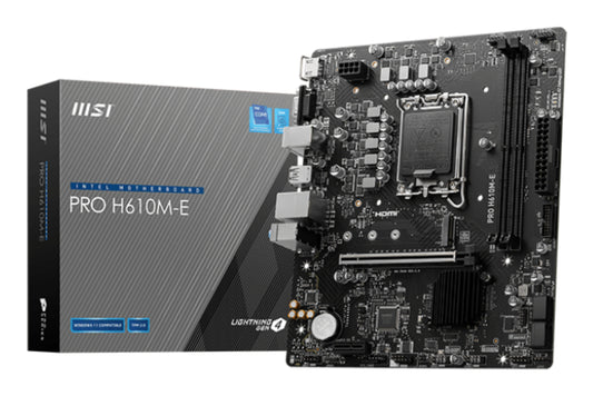 Mb Msi Pro H610M E Ddr5 St1700 Matx 2D5 1M 2 1Hdmi 1D Sub 1Pcie - Visualizzazione dettagliata