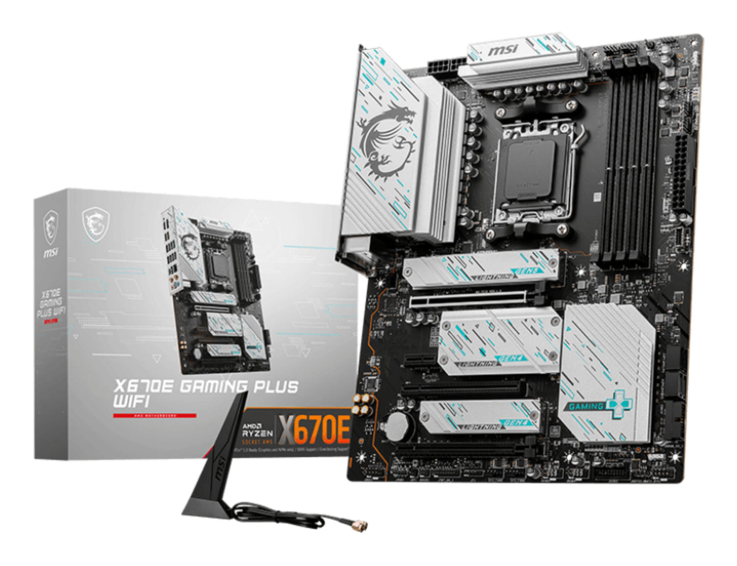 Mb Msi X670E Gaming Plus Wifi Am5 4Ddr5 1Hdmi 1Dp 3Pcie 4M2 4Sata Atx - Visualizzazione dettagliata
