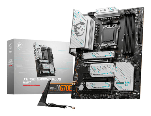 Mb Msi X670E Gaming Plus Wifi Am5 4Ddr5 1Hdmi 1Dp 3Pcie 4M2 4Sata Atx - Visualizzazione dettagliata