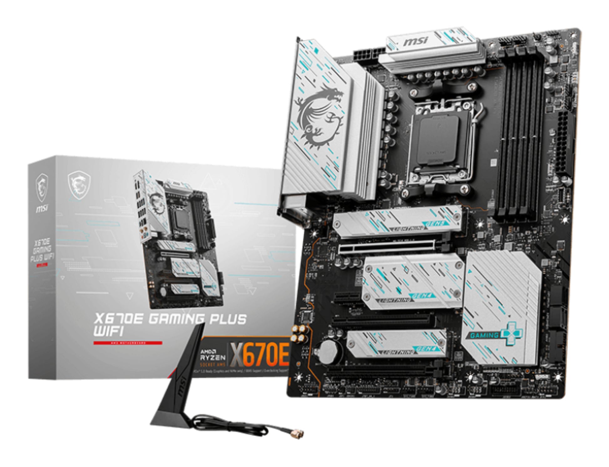 Mb Msi X670E Gaming Plus Wifi Am5 4Ddr5 1Hdmi 1Dp 3Pcie 4M2 4Sata Atx - Visualizzazione dettagliata