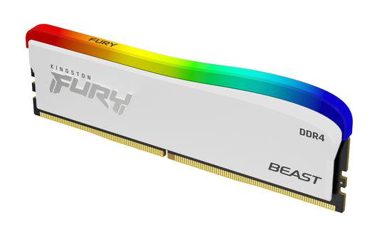 Ddr4 16Gb 3200 Mhz Fury Beast White Rgb Cl16 Kingston - Visualizzazione dettagliata